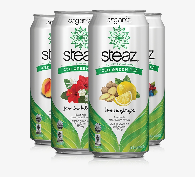 Cans - Steaz Organic Green Tea Lemon Ginger, transparent png download