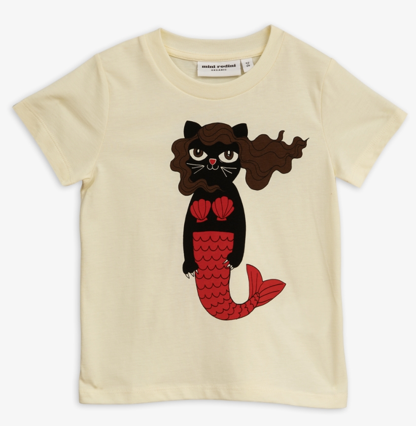 Cat Mermaid T-shirt - T-shirt, transparent png download