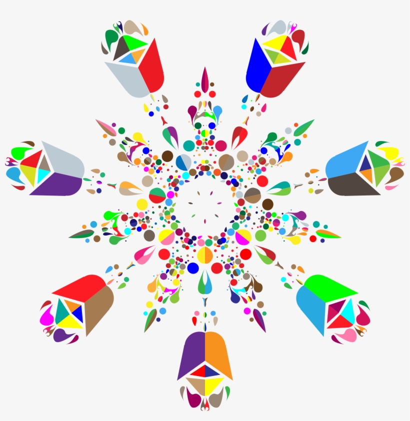 This Free Icons Png Design Of Colorful Floral Spatter, transparent png download