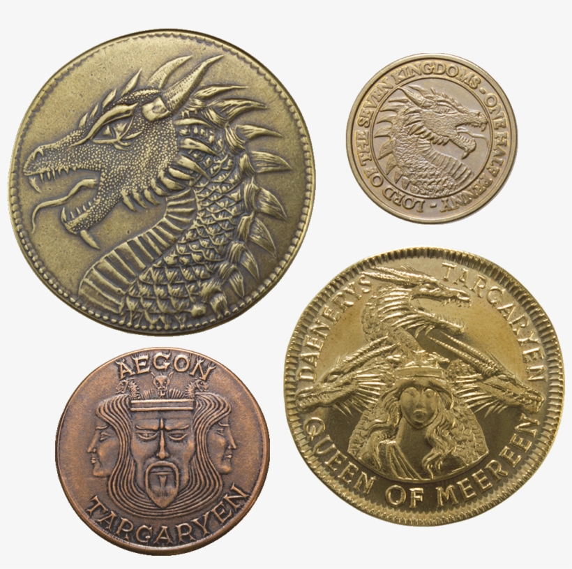 House Targaryen Set Of Four Coins - George Rr Martin Coins, transparent png download