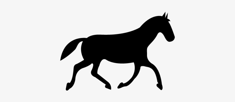 Black Race Horse Walking Pose Vector - Flat Icon Horse, transparent png download
