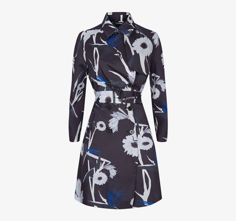 Selina Print Trench Coat - Trench Coat, transparent png download