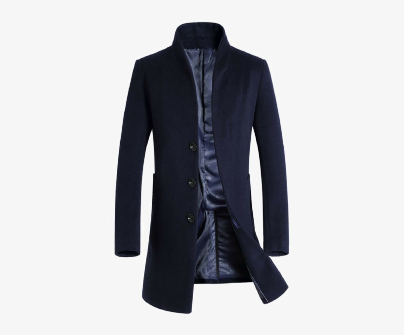 Trench Coat Download Transparent Png Image - Stand Collar Single Breasted Wool Blend Coat, transparent png download