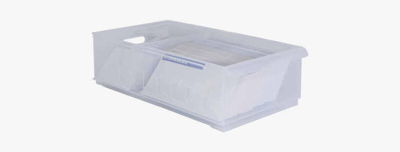 Small Plastic Wide Shelf Bin W/ Dividers - Small 9.5" X 17.75" Plastic Wide Shelf Bin W/ Dividers, transparent png download