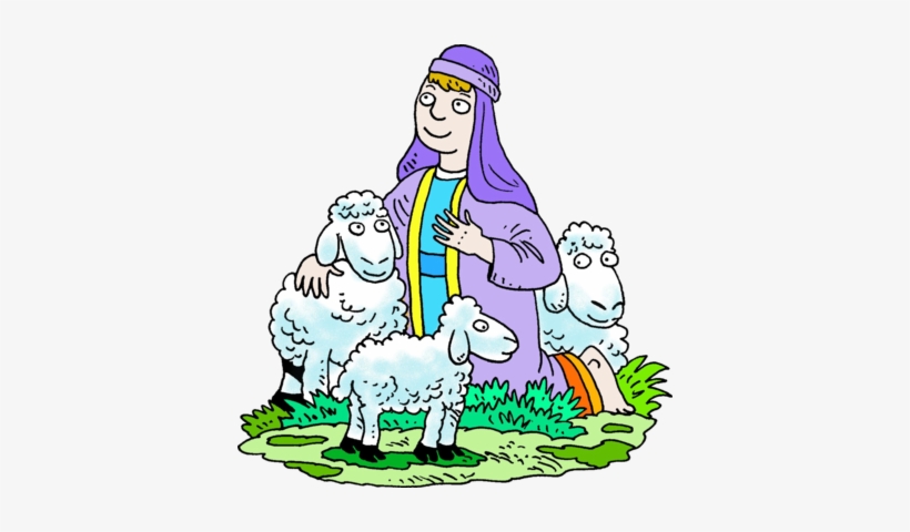 Purple Robed Shepherd Clip Art - Shepherds And Sheep Clipart, transparent png download