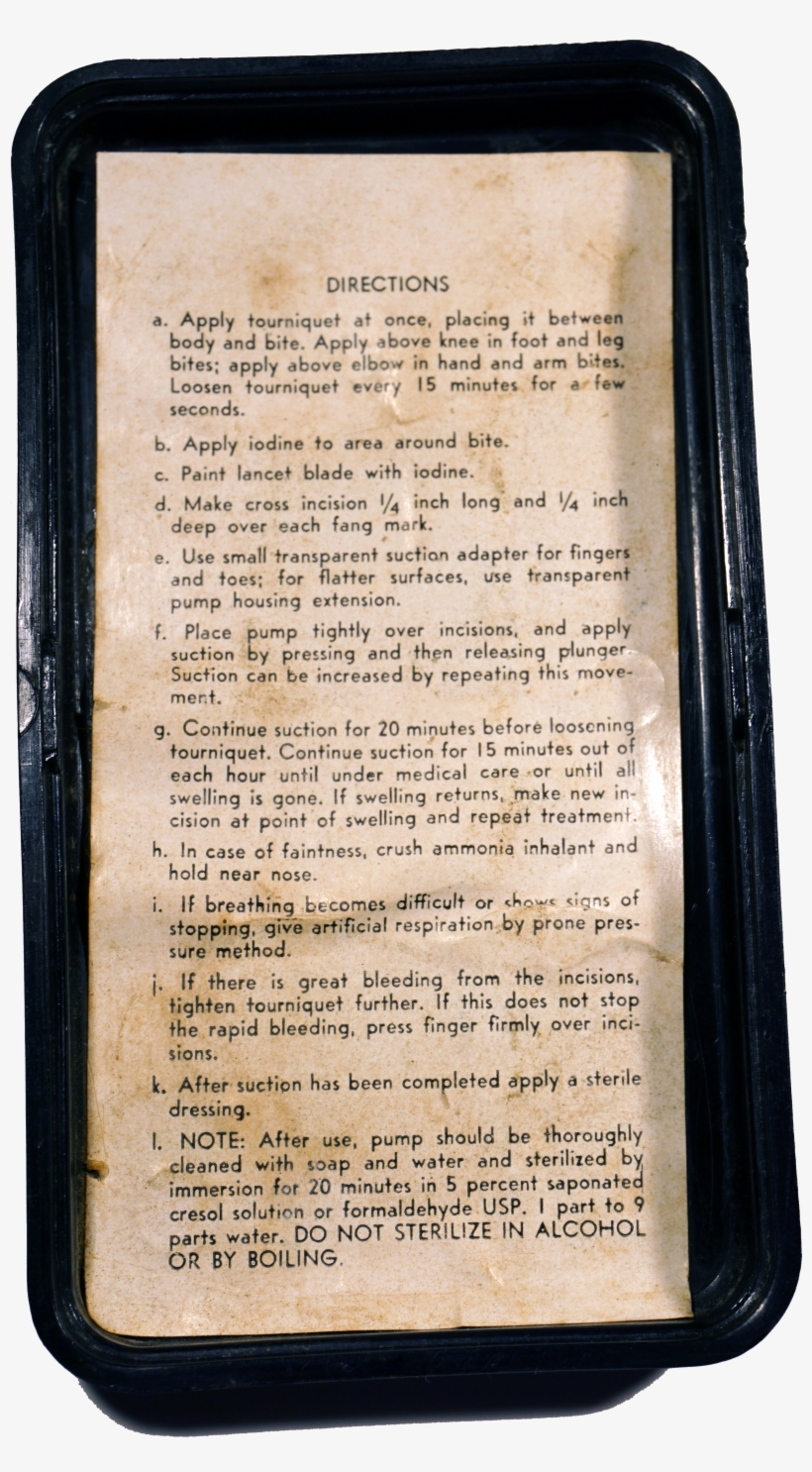 Directions For Use Are Affixed To The Kit's Lid, transparent png download