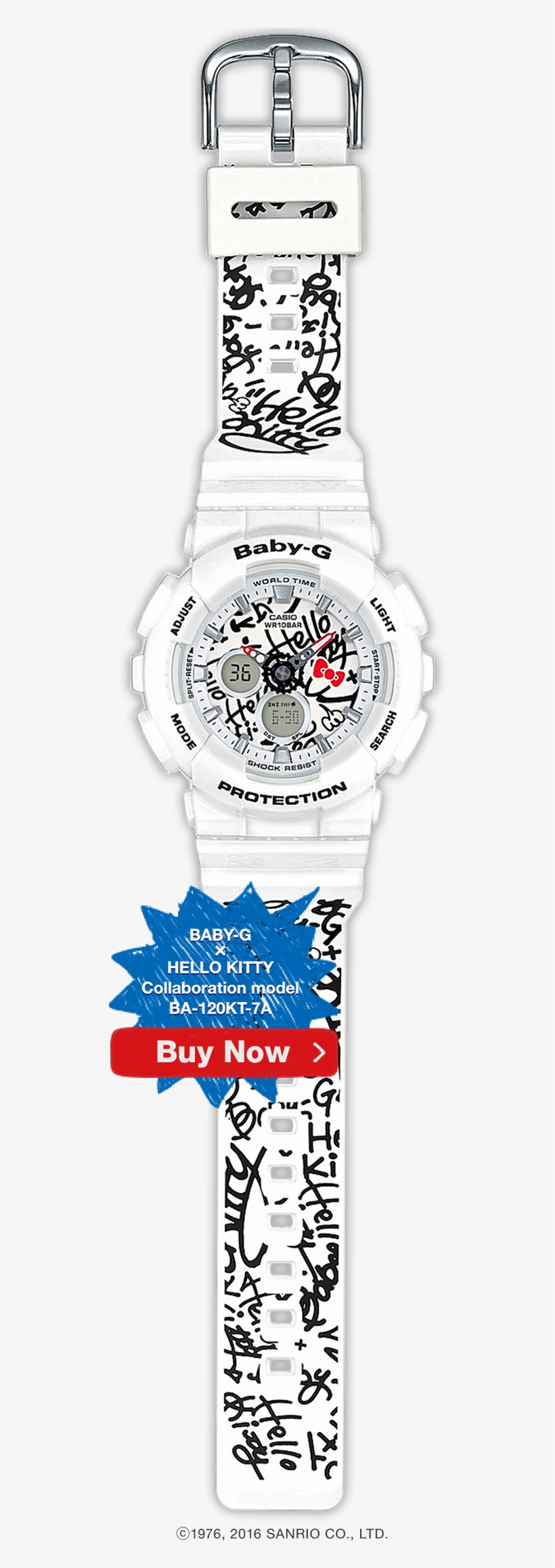 Hellokitty Collaboration Watch - Casio Watch Baby-g Hello Kitty Ba-120kt-7ajr Ladys, transparent png download