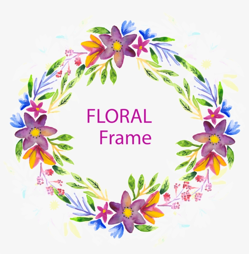 Colorful Bright Colored Flowers Hand Drawn Garland - Flower, transparent png download