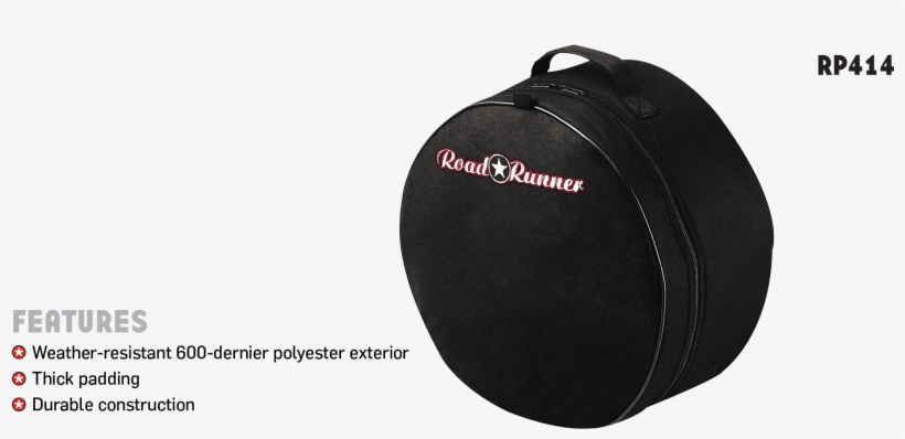Padded Snare Drum Bag Road Runner Rp414 - Road Runner Padded Snare Drum Bag Black 14 X 6.5 In., transparent png download