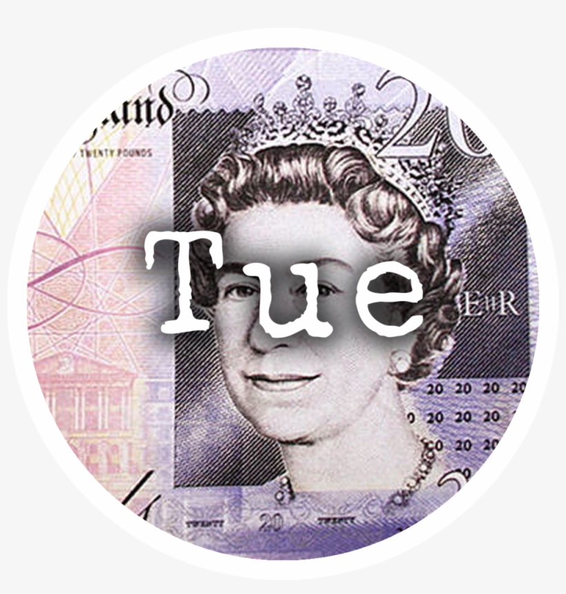 Tuesday - Queen Elizabeth On A Twenty Pound Note England Journal, transparent png download