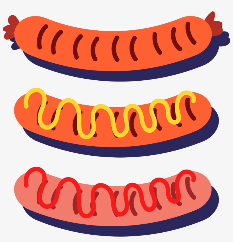 Hot Dog Barbecue Grill Sausage - Sausage Vector Png, transparent png download