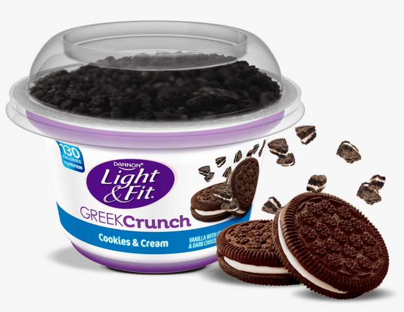 Cookies & Cream Nonfat Greek Yogurt Crunch - Light And Fit Yogurt Cookies And Cream, transparent png download