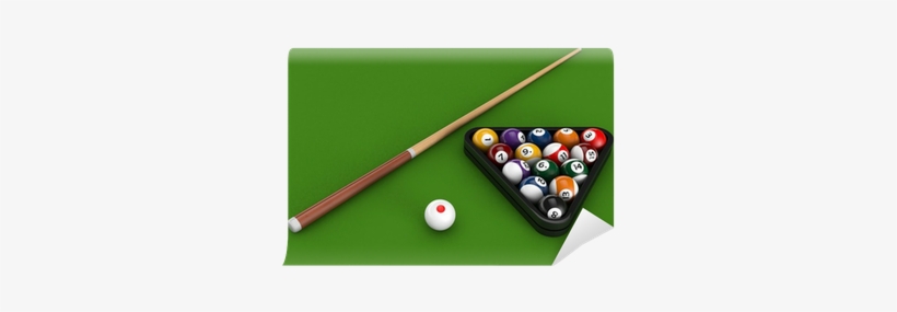 Glossy Billiard Balls Set With Cue Wall Mural • Pixers® - Cue Sports, transparent png download