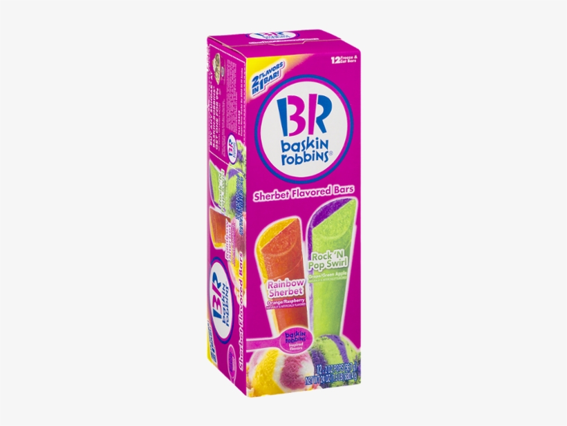 Baskin Robbins Sherbet Flavored Bars Rainbow Sherbet, - Baskin Robbins Rainbow Sherbet, transparent png download