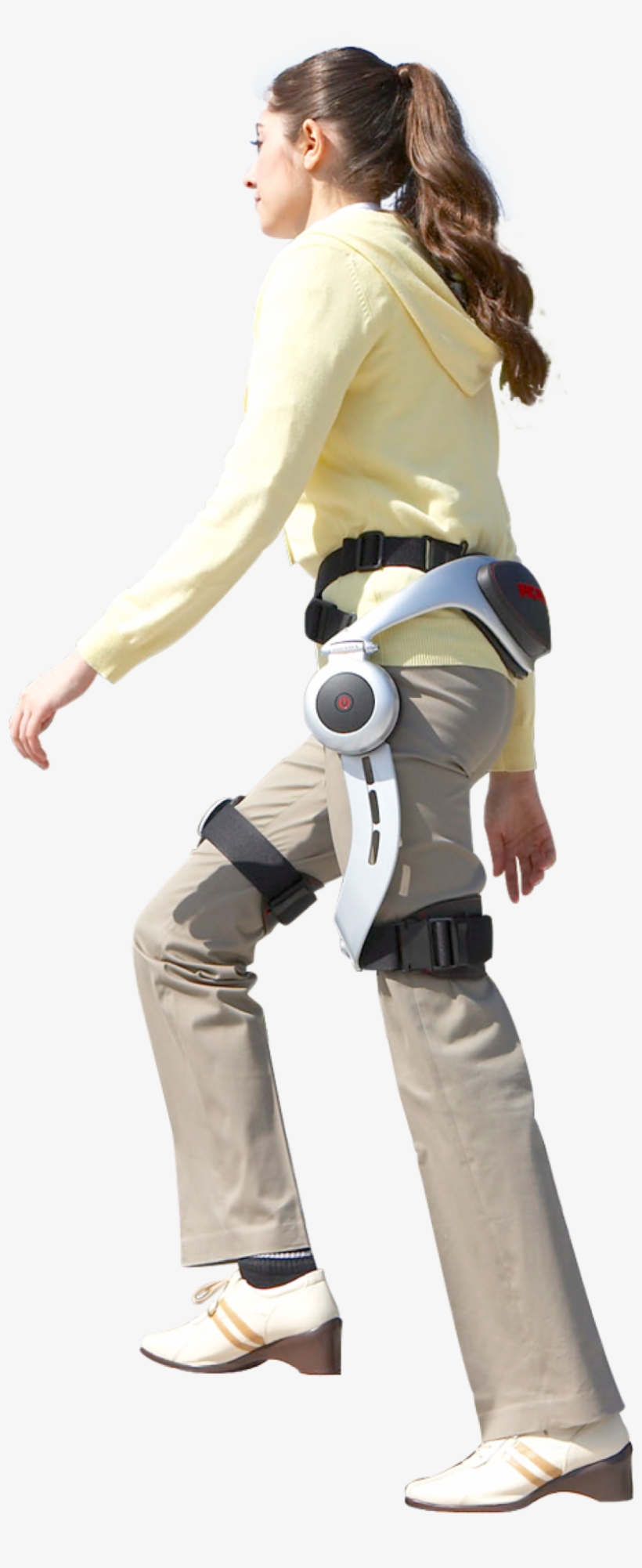 A Woman Walking Up Some Outdoor Stairs, Assisted By - Cosplay, transparent png download