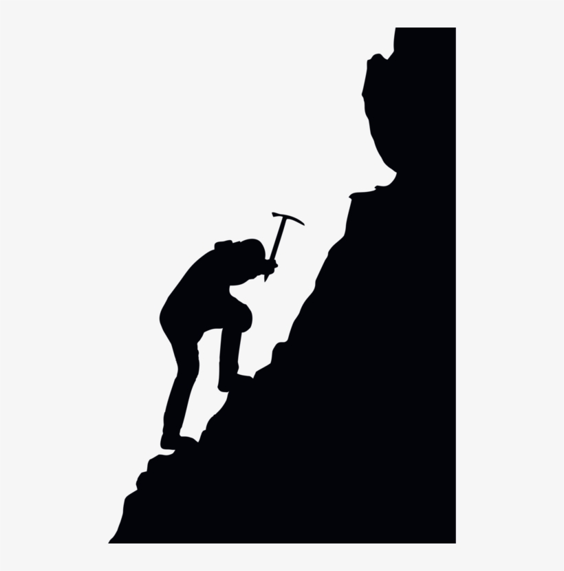 Mountaineering Free Climbing Silhouette - Mountaineering Clipart, transparent png download