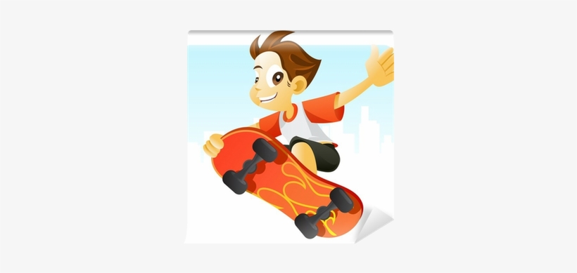 Cool Kid Jumping With His Skateboard Wall Mural • Pixers® - Cool Kid, transparent png download