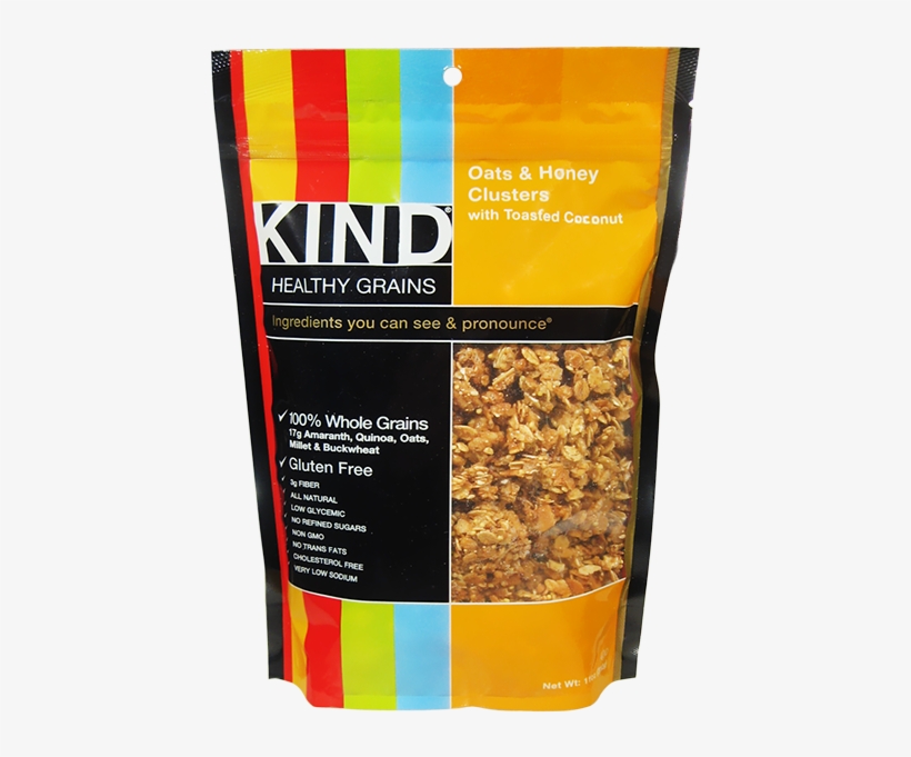 Kind Oats & Honey Clusters With Toasted Coconut Package-11 - Kind Bar Healthy Grains Clusters: Peanut Butter Whole, transparent png download