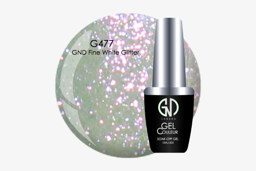 Gnd Fine White Glitter Gnd 477 One Step Gel - Nail Polish, transparent png download