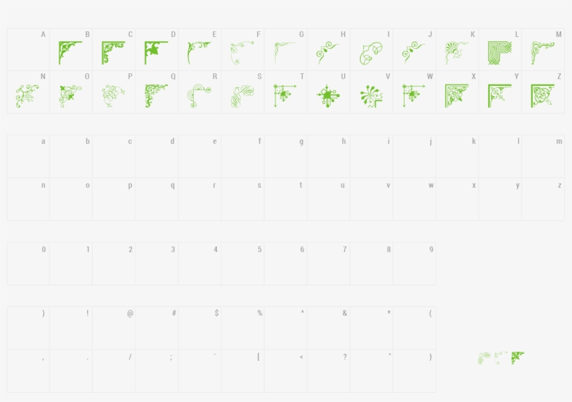 Font Vintage Decorative Corner 36 Preview - Font, transparent png download