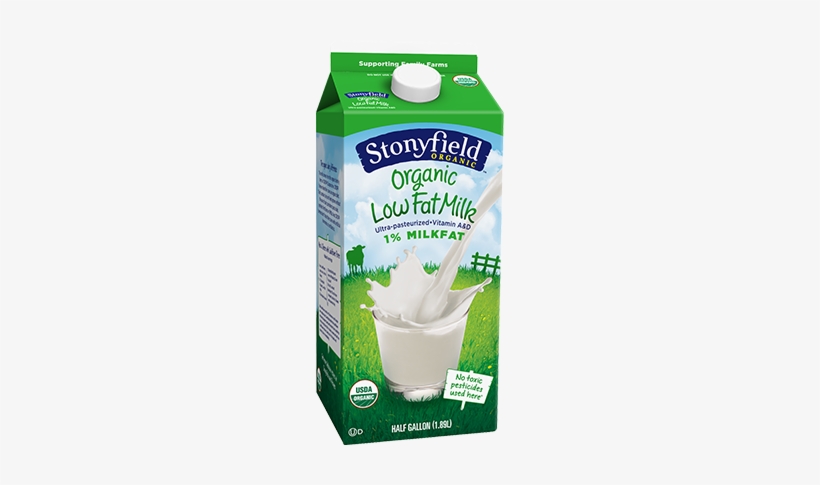 Low Fat 1% Milk Half Gallon - Stonyfield Organic Milk, transparent png download