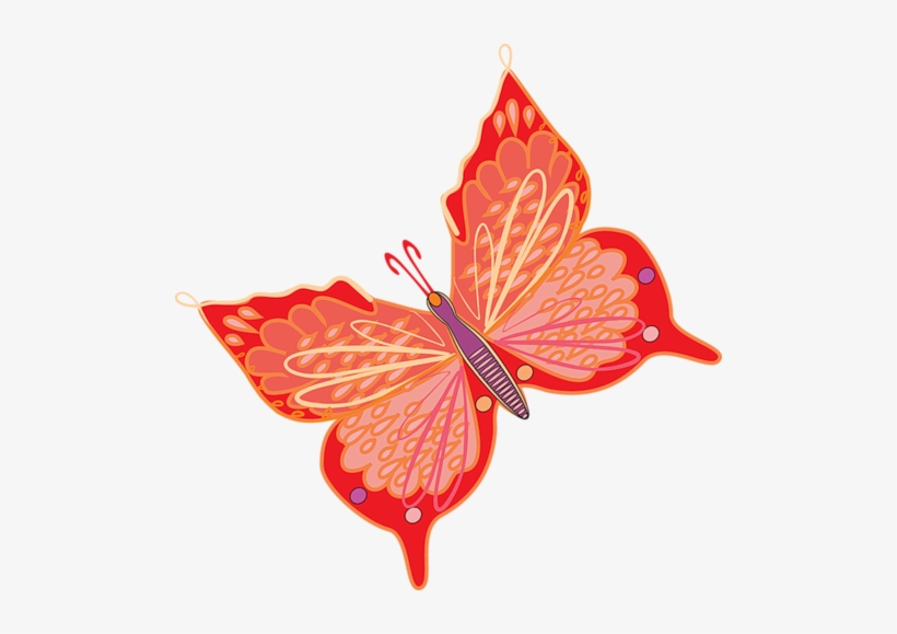 Red Butterfly - Рамки Для Виньеток Png, transparent png download