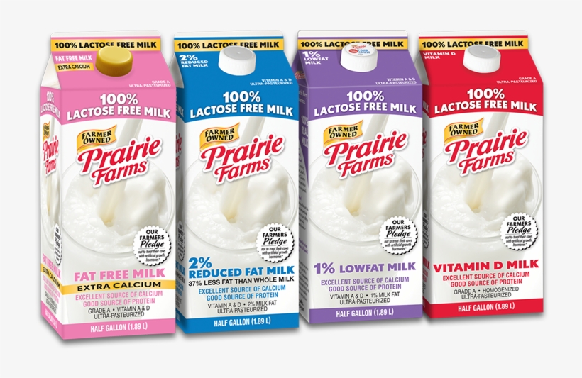 Prairie Farms 100% Lactose Free Fat Free Milk, 0.5, transparent png download