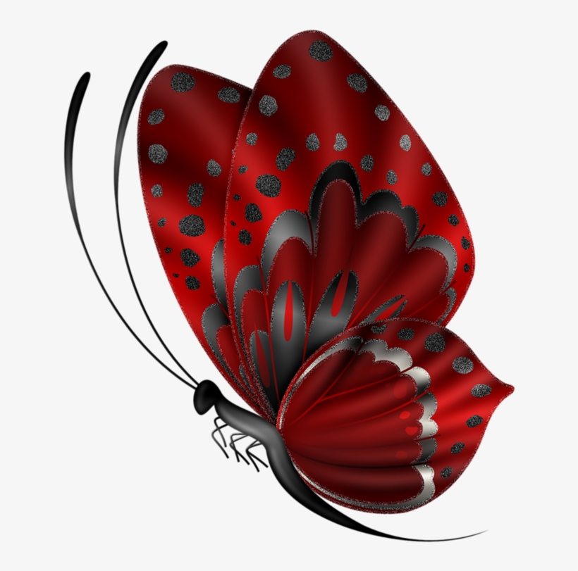 Red Butterflybeautiful - 2 Clip Art Red Butterfly, transparent png download