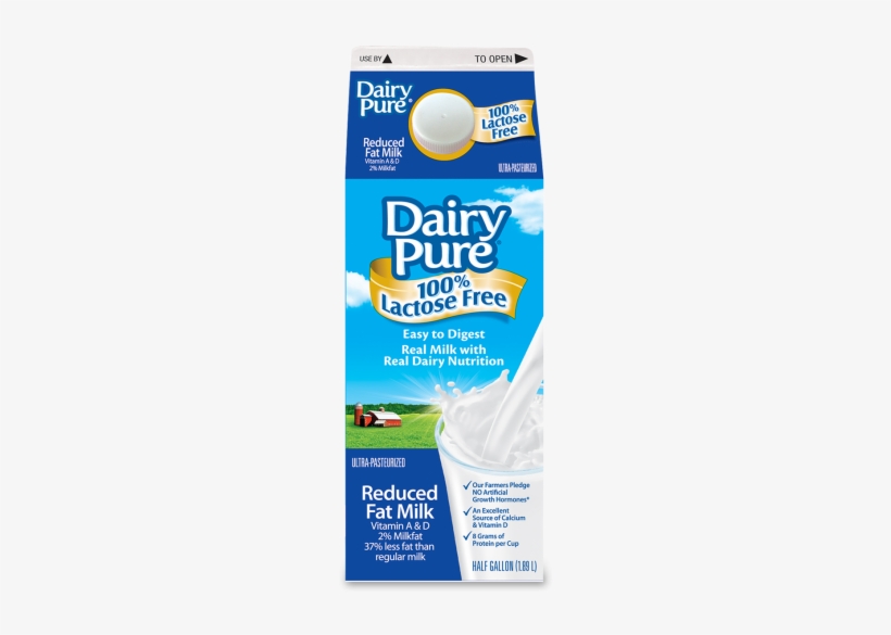 Dairypure Lactose Free 2% Reduced Fat Milk - Dairypure Lactose Free Milk, transparent png download