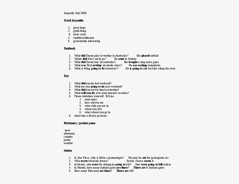 Jeopardy Grammar In Bold - Teacher, transparent png download