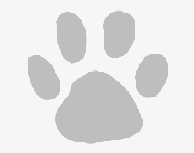 Gray Clipart Paw Print - Paw Print Clip Art Gray, transparent png download