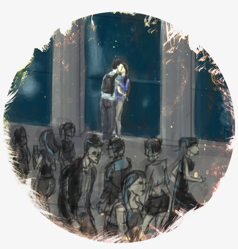 On My Way Home There Was A Kissing Couple By The Road - Visual Arts, transparent png download