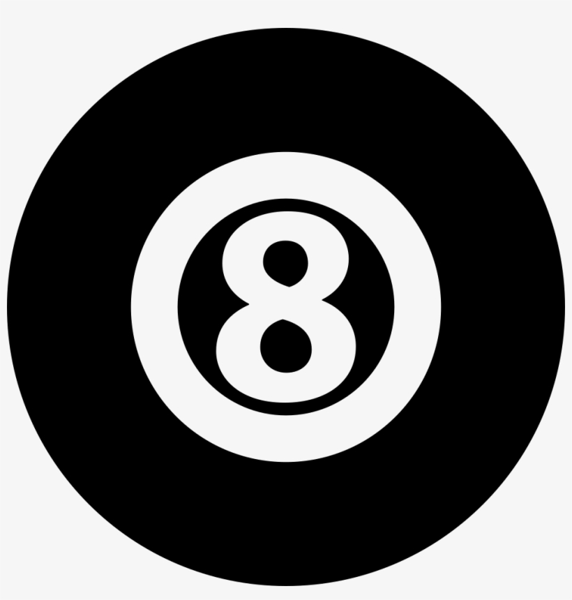 Pool Ball Number Eight Comments - Instagram Button Png Black, transparent png download