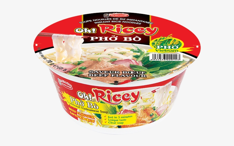 Ricey Instant Bowl Rice Noodles - Rice Noodles, transparent png download