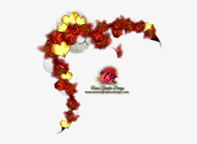 Pretty Hearts And Floral Corner Graphic For Designers/bloggers - Design, transparent png download