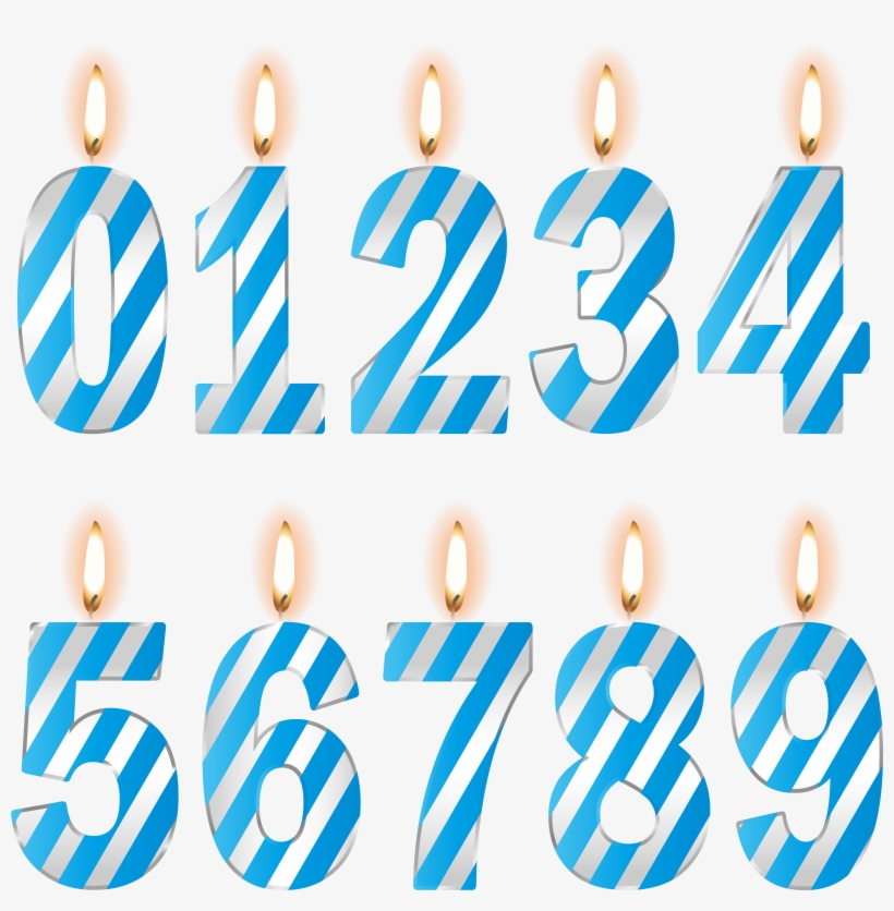 Numbers Birthday Candles Blue Clip Art Image Gallery, transparent png download