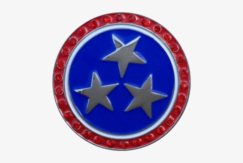 Patriotic Stars Ball Marker & Hat Clip With Crystals - Readygolf - Patriotic Stars Ball Marker & Hat Clip, transparent png download