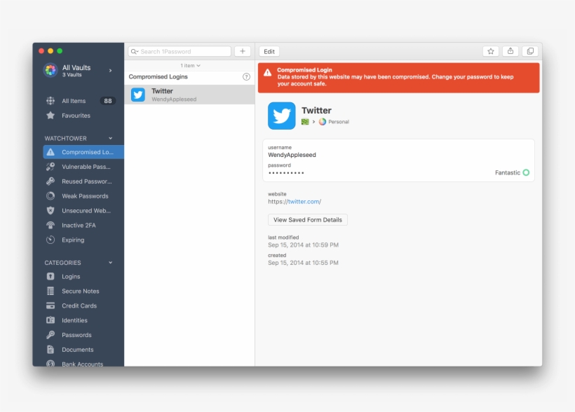 Watchtower Provides Alerts Of Security Breaches That - 1password, transparent png download