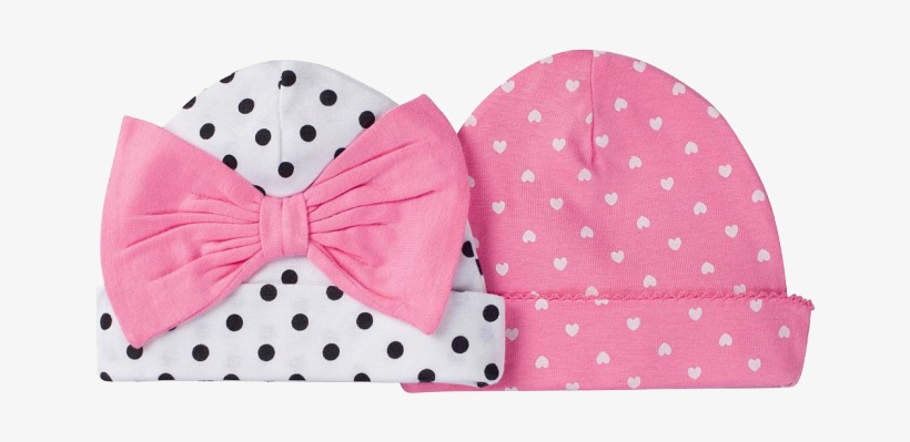 Gerber Newborn Girls' 2-pack Caps - Dot, transparent png download