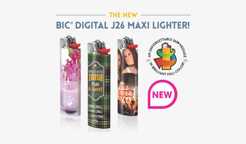 Bic Full Color Lighter - Custom Lighters, transparent png download