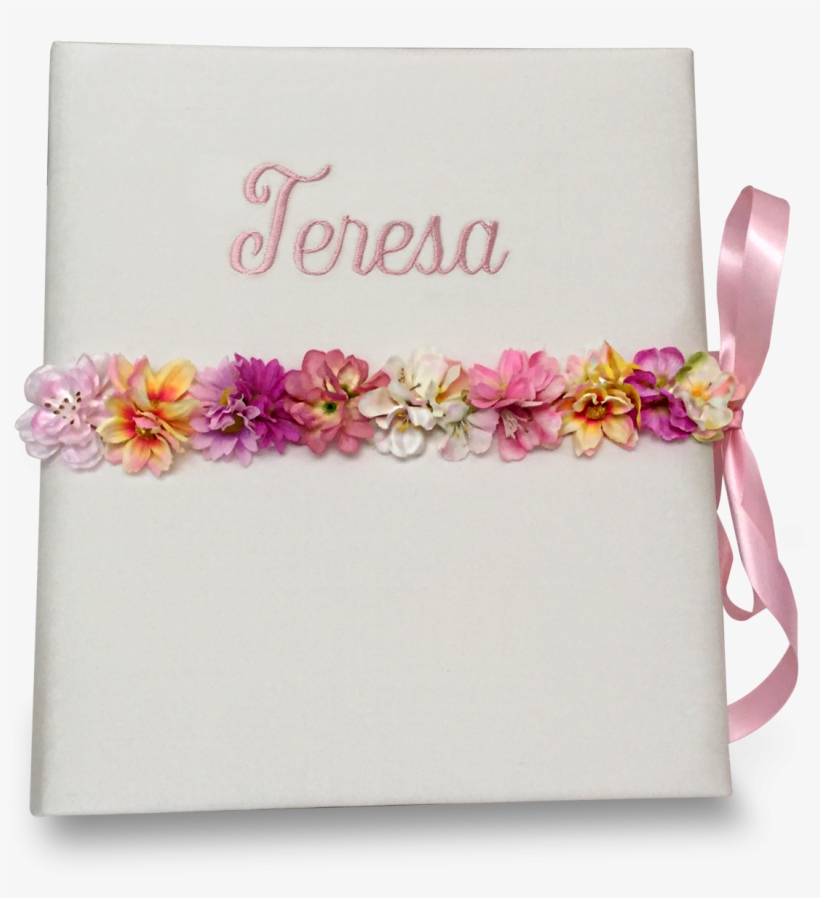 Flower Garland In Silk Personalized Baby Memory Book - Flower, transparent png download