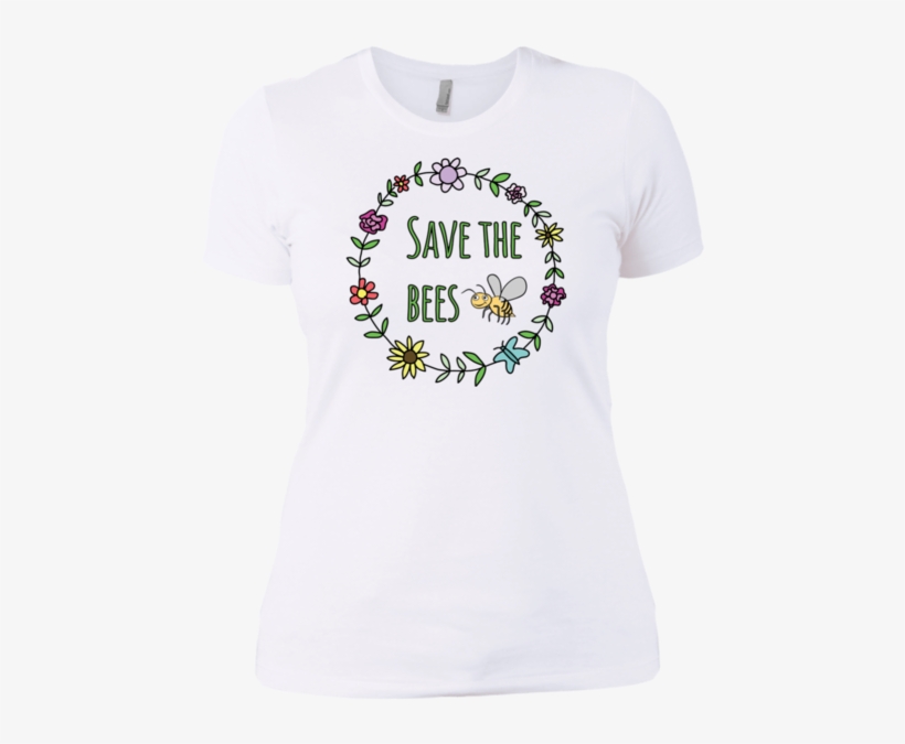 Save The Bees Flower Garland Ladies' Short Sleeve T-shirt - Bitclub Network T Shirt, transparent png download
