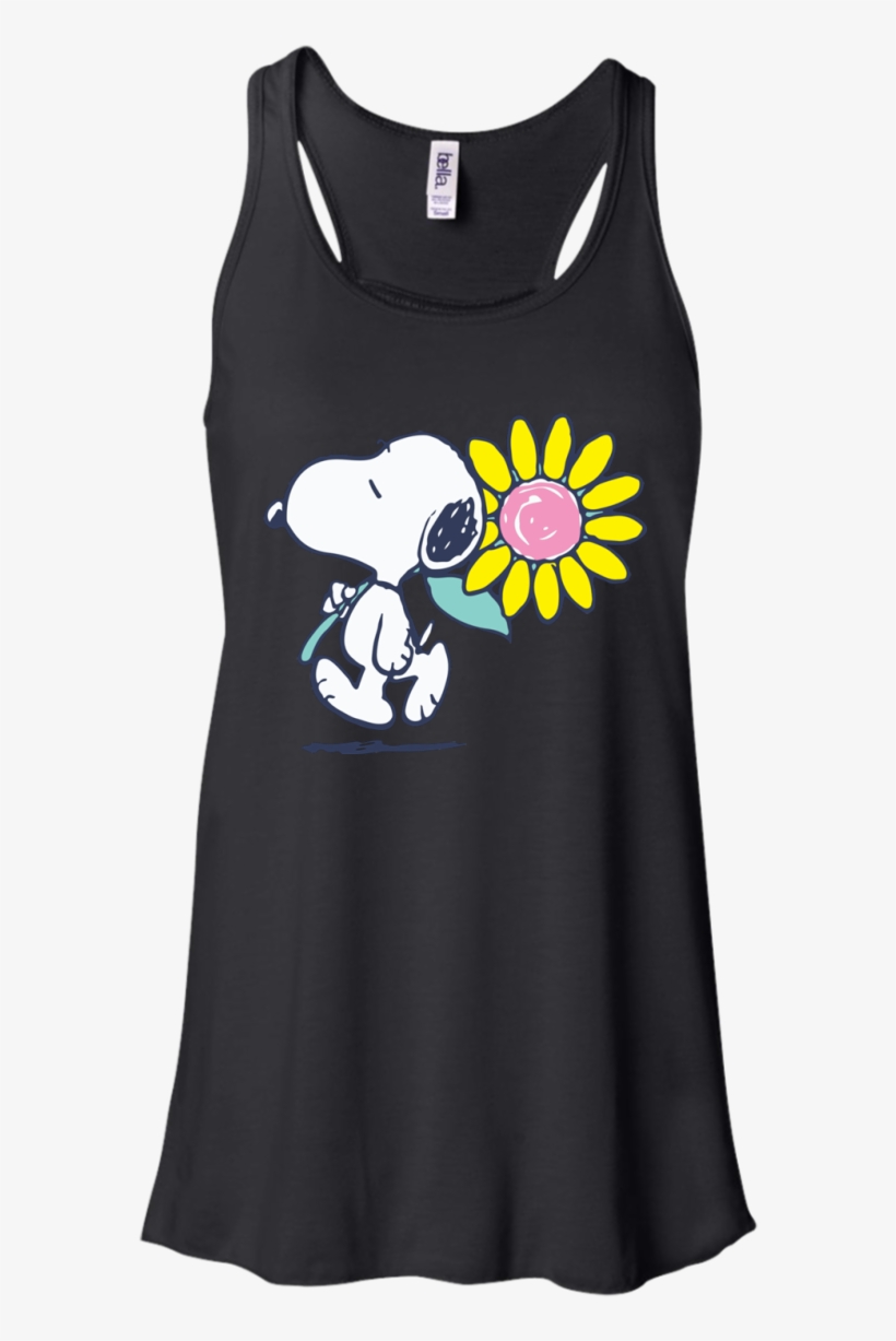 Peanuts Snoopy Pink Daisy Flower Shirt Racerback Tank-halloween20xx - Sweatin For The Wedding Fitness Inspired Racerback, transparent png download