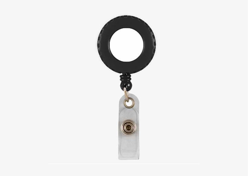 Download Black Round Plastic Badge Reel With Decorative Edge Black Badge Reel Transparent Png 500x500 Free Download On Nicepng
