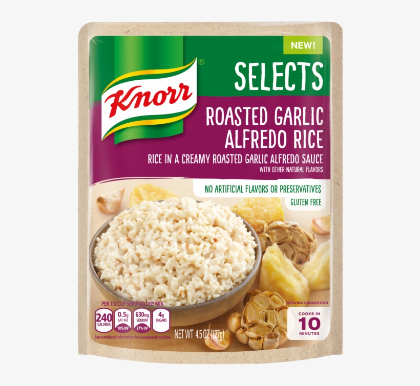 Knorr Selects Rice, Roasted Garlic Alfredo - 5.9 Oz, transparent png download