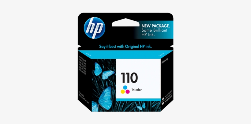 Hp 110 Tri-color Original Ink Cartridge - Hp 110 Tri Color Cartridge, transparent png download