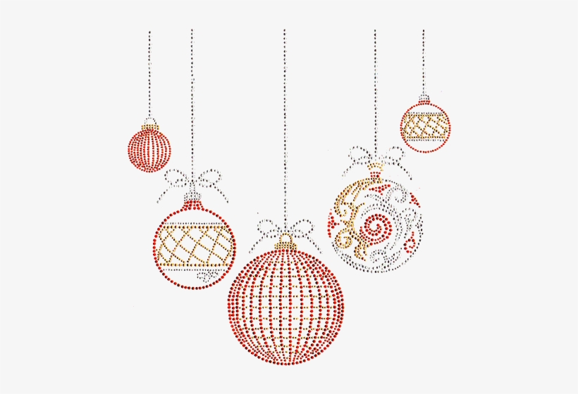 S4686-tor<br>red, Gold & Clear Xmas Ornaments Neckline - Christmas Day, transparent png download
