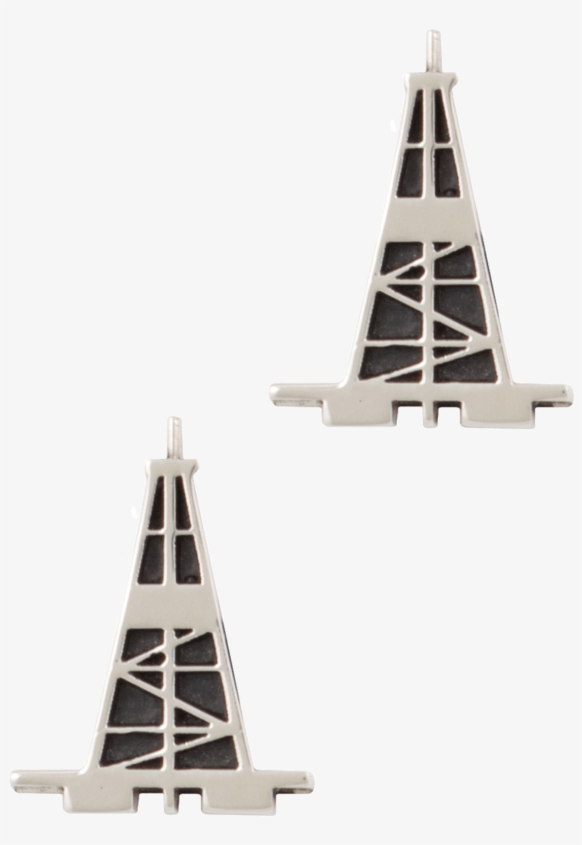 Pinto Ranch Oil Derrick Silver Cufflinks - Pinto Ranch, transparent png download
