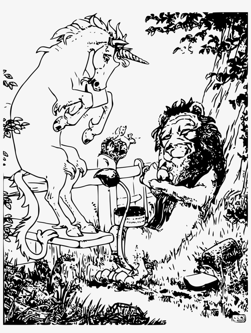 This Free Icons Png Design Of Unicorn And Lion Eat, transparent png download