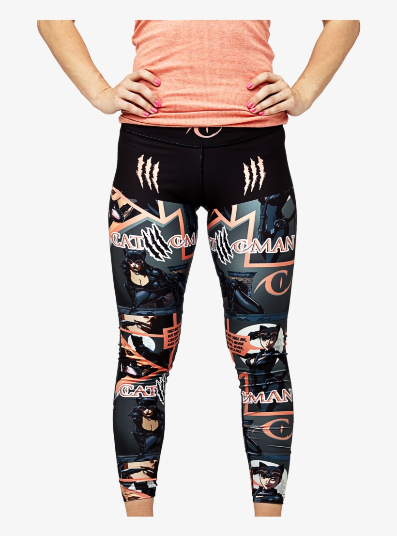 Catwoman Legging Peach/grey - Design, transparent png download